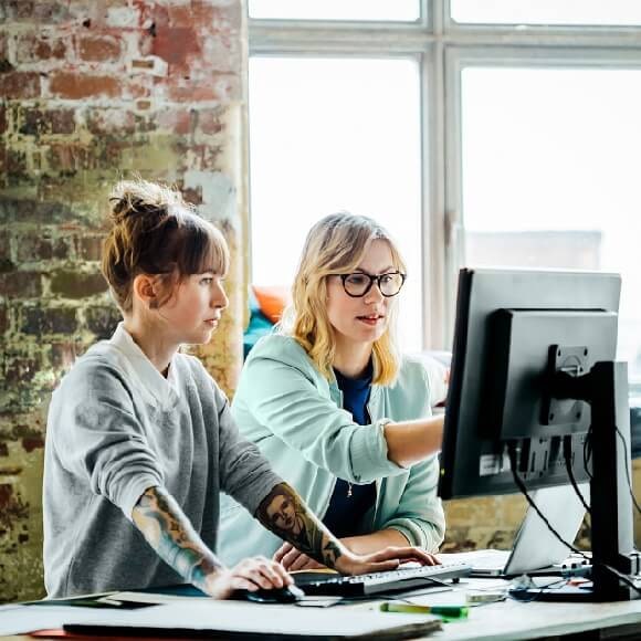 Ladies at computer